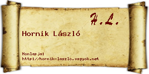 Hornik László névjegykártya